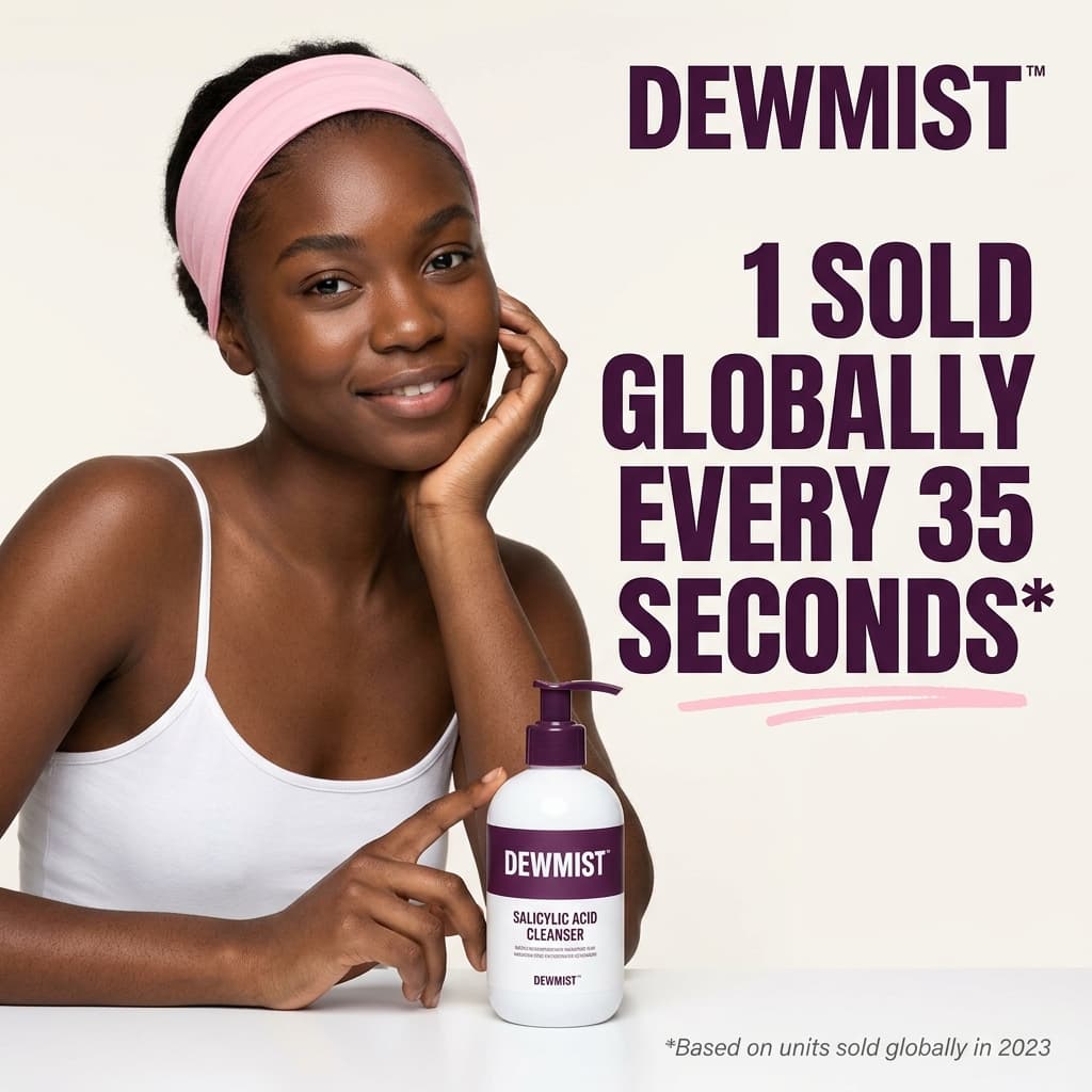 Dewmist Salicylic Acid Cleanser — Hero Stat Social Proof Ad
