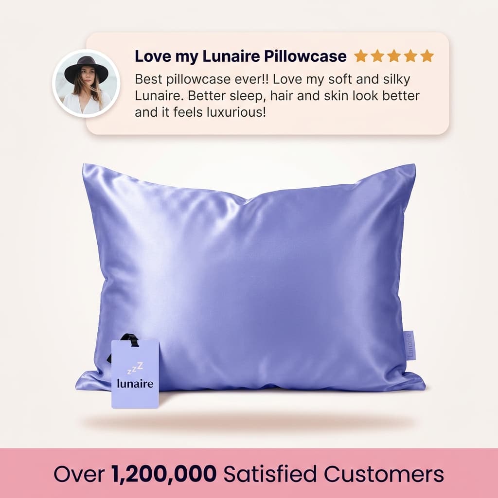 Lunaire Silk Pillowcase — Testimonial Social Proof Ad