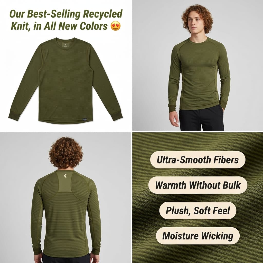 Kinfolk Apparel Best-Selling Base Layer — 2x2 Product Grid Ad