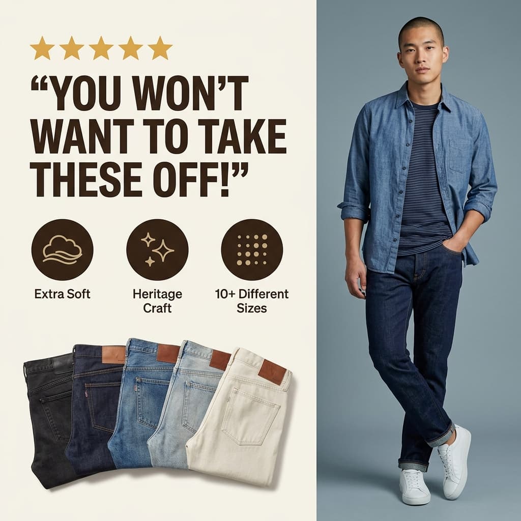 Selvage & Co. Denim — "You Won't Want To Take These Off" Testimonial Ad