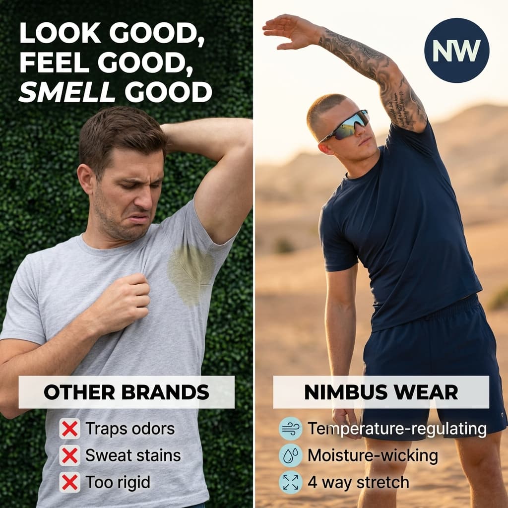 Nimbus Wear vs. Other Brands — Performance Fabric Comparison Ad