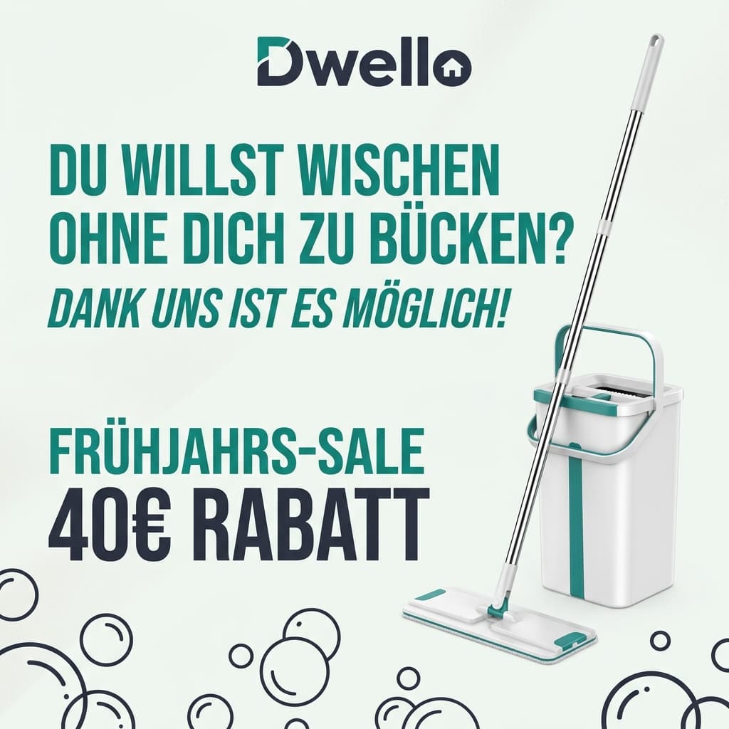 Dwello Spring Sale — Smart Mop "No Bending" Product Ad
