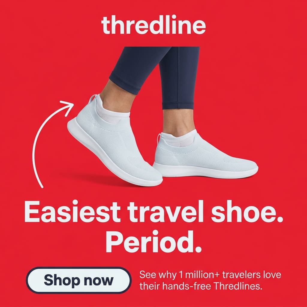 Thredline Easiest Travel Shoe — Bold Hero Product Ad