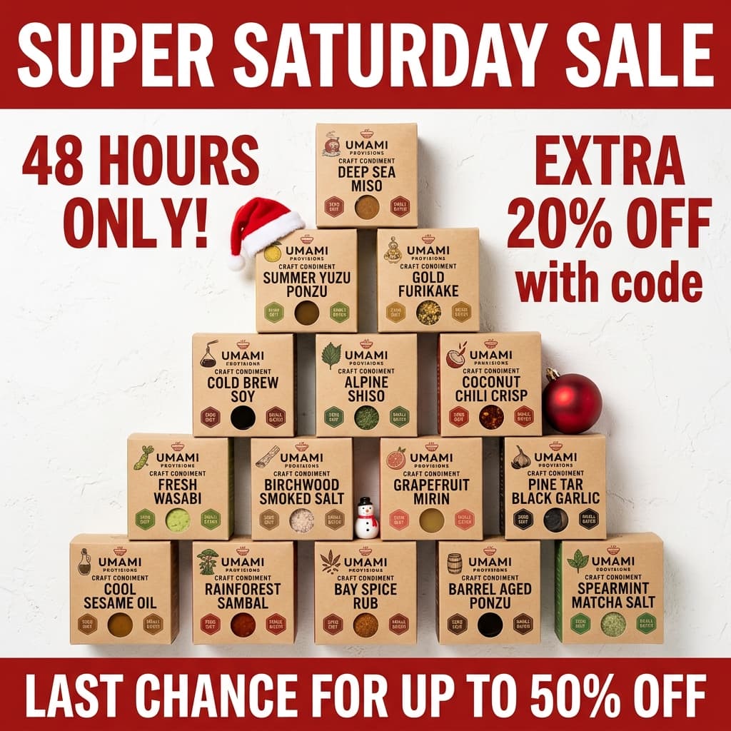 Umami Provisions Super Saturday Sale — Holiday Pyramid Ad