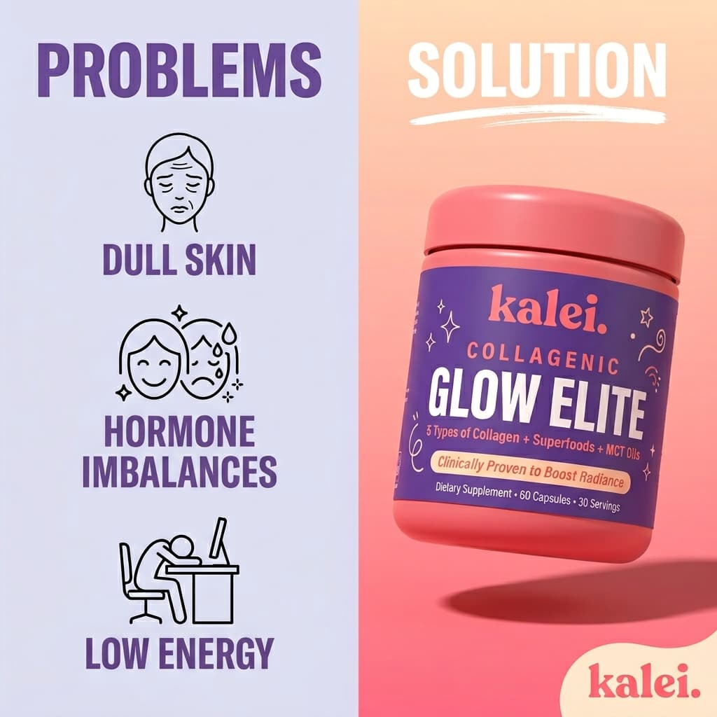 Kalei Beauty Problems vs. Solution — Collagen Supplement Ad