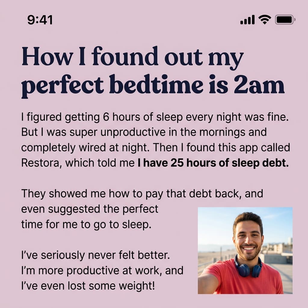 Restora — How I Found Out My Perfect Bedtime Is 2am