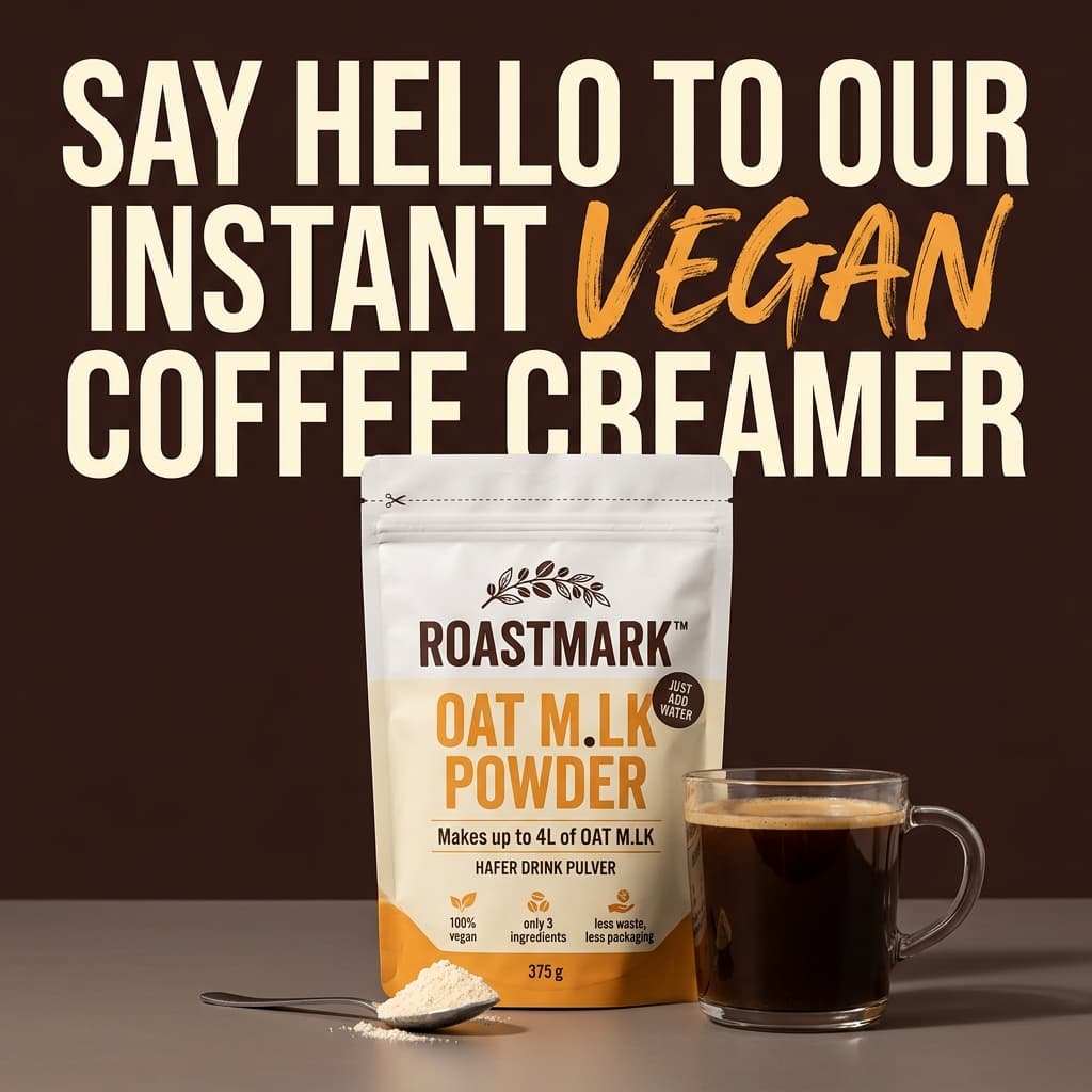 Roastmark "Say Hello to Our Instant Vegan Coffee Creamer" — Product Launch Ad