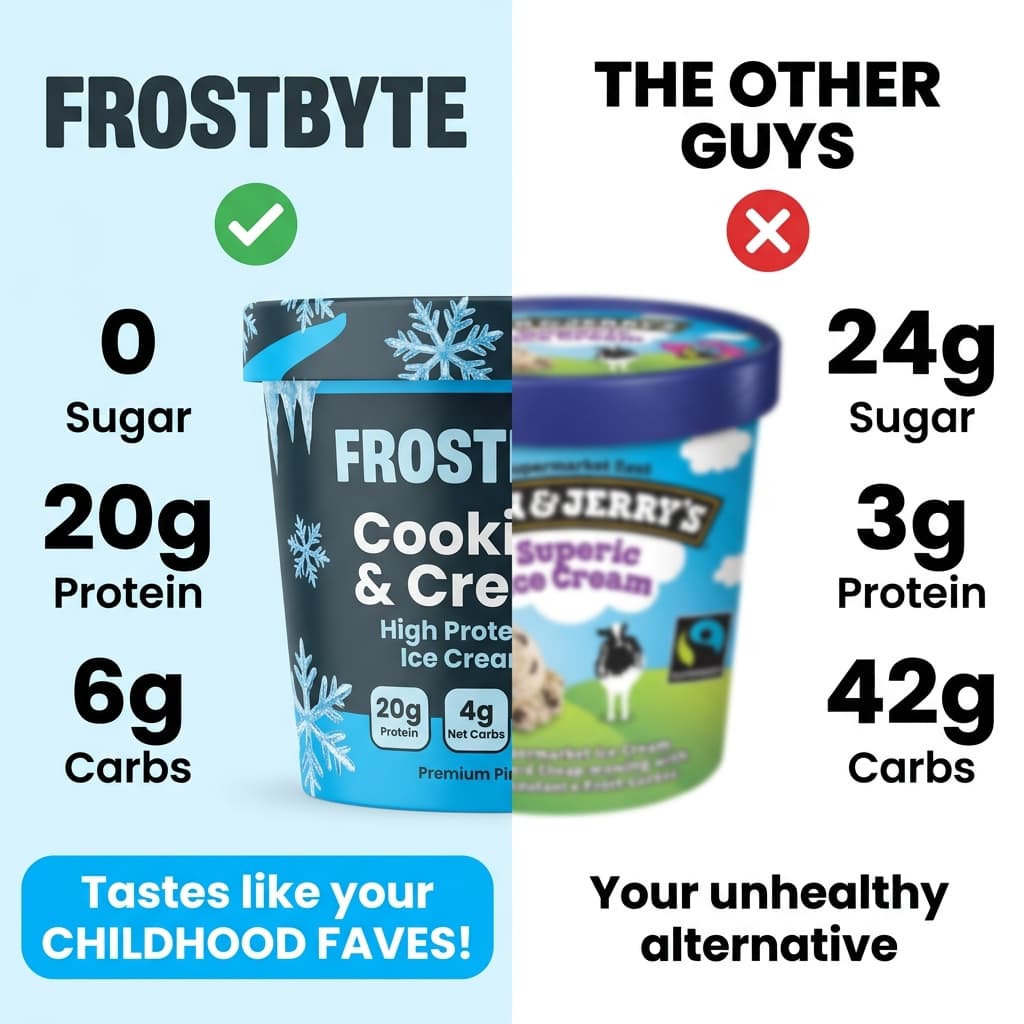 Frostbyte vs. The Other Guys — Protein Ice Cream Comparison Ad