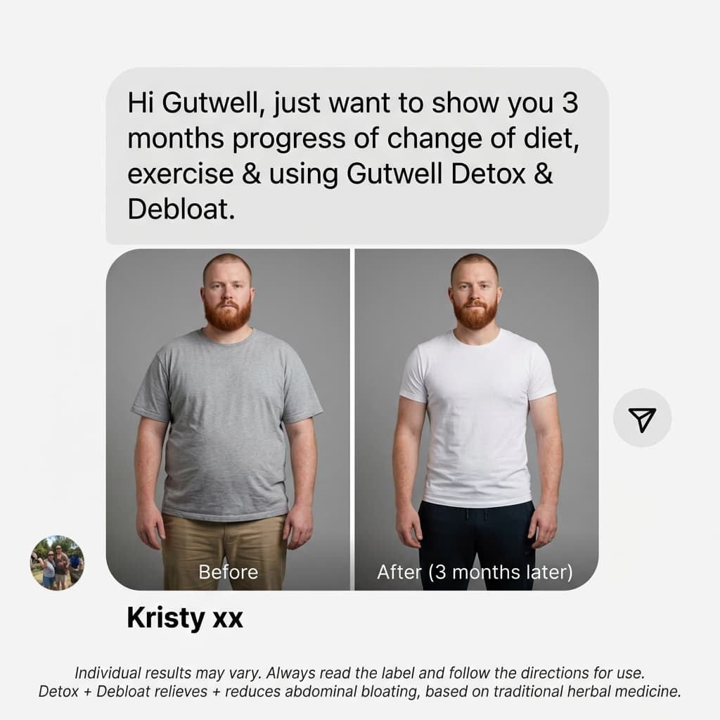 Gutwell "3 Months Progress" — Instagram DM Testimonial Ad